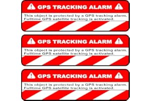 STICKERLOVESHOP 3X GPS Tracking Alarm Aufkleber Fahrrad Motorrad Auto Warnung Diebstahlschutz Tracker gesichert
