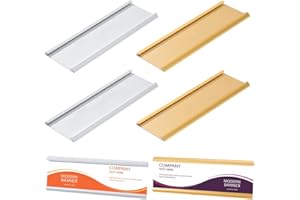 nbeads 6 Pcs Plaque de Porte Aluminium, 6x18 cm Support Plaque Signalétique Bureau en Aluminium Bureau Porte Nom Plaque Support Adhésif Mural Plaque pour Salle de Réunion Bureau Décor Maison