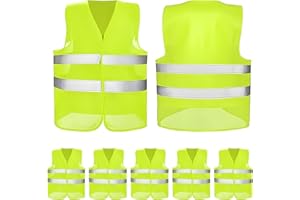 Nokwocy 5 x Stück Warnwesten Auto, Gelb Warnweste, 2025 gemäß ISO20471, KFZ Sicherheitsweste, Erwachsene Warnschutzweste, EU Norm, high Visibility Vest, Sicherheits Set, Autozubehör