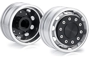 AXspeed 2pcs Front Wheel Rims 1/14th Upgrade Metal Wheel Hubs for Tamiya Tractor Climbing Trailer Car