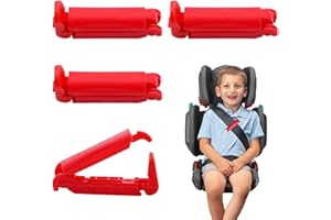 Qianeffort Child Seat Belt Clip Anti Escape,4PCS Seat Belt Adjuster for Kids,Red Seatbelt Clips for Kids,Car Seat Clip Anti Escape,Car Seat Safety Clip for Adult and Kids to Relax Shoulder Neck
