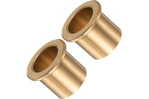 Kozelo 2pcs Flanged Sleeve Bearing - [16mm x 20mm x 20mm] Bronze Oilless Bushing for Equipment Machine Use | Gold