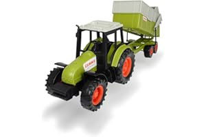 MAJORETTE Dickie Toys 203736004 "Claas Tractor Set with Trailer
