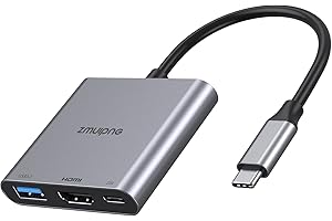 ZMUIPNG USB C to HDMI Adapter, 3 in 1 HDMI to USBC Digital AV Multiport Adapter,USB Type C Converter to 4K HDMI, USB 3.0,100W PD for MacBook Pro Air,iPad Pro 2020,Chromebook,Dell XPS,Surface, Samsung