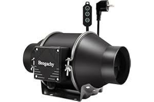 Brogachy 100mm Ventola Aspirazione 365 m³/h PWM Controller di velocità, 3000 RPM Estrattore Aria,Trifase EC Motore,Aspiratore da Bagno,Per Booster, Tenda di Crescita,Ventilazione.