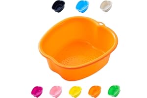 KEEPAA Bassin de Bain de Pieds, Spa d'eau et Massage des Pieds, pour Pédicures Tremper Les Pieds Détox et Massage, éPais et Robuste Bassine Pied Parfait Pour Tremper Les Pieds (Orange)
