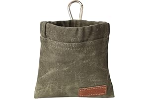 WeddHuis Bolsa de Comida para Perros Manos Libres con Mosquetón, Bolsa de Premios para Entrenamiento de Perros con Cierre Automático, Bolsa de Golosinas para Cachorros (Verde)
