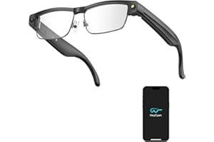 YUZINO AI Smart Glasses with 8MP Camera & 4GB Storage - HD Video Recording, Real-Time Translation, Bluetooth Call, Voice Assistant, Dual Mic Noise Reduction, Object Recognition for Travel & Work (Black)