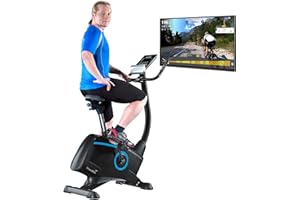 ‎SKANDIKA Skandika Ergometer Fahrrad Atlantis | Heimtrainer mit App Steuerung (Kinomap, iConsole), Bluetooth, 10kg Schwungmasse, Puls und Körperfettmessung, 32 Stufen, geräuscharm, Transportrollen | bis 150kg