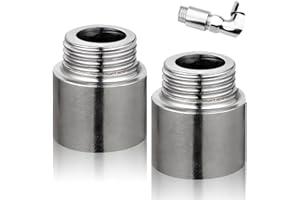 BEATIFIC Stainless Steel Tap Extension 3/4 Inch x 25 mm, 3/4 Inch Female x 3/4 Inch External Thread, DN20 Thread Extension, 25 mm Stainless Steel Extension Fitting, Connection Extension for Heating and