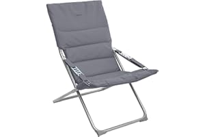 Hespéride Fauteuil Relax de Jardin Pliable Milos - 3 Positions - Gris Ardoise