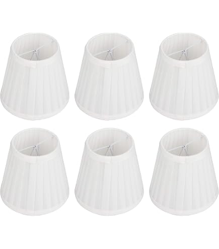 Cyrank Paralume a Lampadina a Clip,Paralume in Tessuto Grigio da 6 Pezzi Paralume per Lampada da scrivania E14 Paralume Tessuto Piccolo Avorio,Piccolo per lampade da Parete con lampadario da Tavolo