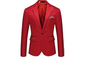 JokeLomple Giacca Blazer Uomo - con Un Bottone Giacca Morbido e Confortevole Tinta Unita Taglie Forti Classica Giacca Vintage Business Blazer Cappotto