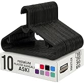 10 Adet Slim Plastik Elbise Askısı, Gardrop İ&ccedil;in Alan Tasarruflu Pantolon G&ouml;mlek Ceket Etek Askısı, Kıyafet Askısı, 39.5 cm x