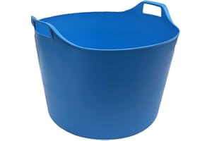 KetoPlastics 76 LITRE EXTRA LARGE Heavy Duty Flexi Tub Garden Home Flexible Colour Plastic Storage Container Bucket Flex Tub- MADE IN U.K (LIGHT BLUE)