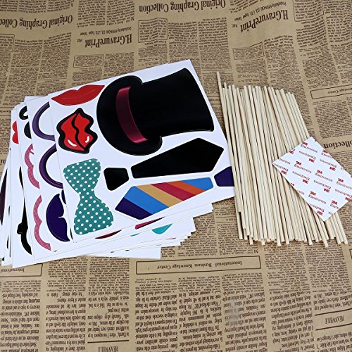 Itian 58 Stück Bunten DIY-Panel-Partyspaß Zubehör Requisiten für die Hochzeit Weihnachten Geburtstag Party Dusche Dekor - 8