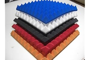 MAIL2MAIL Pyramiden Schaumstoff Akustik Dämmung Noppenschaum Mit oder Ohne Selbstklebend (6 cm/mit Selbstklebend, Weiß)