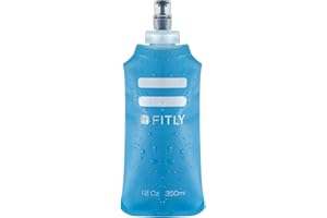 FITLY Soft Flask 350ml - Shrinks As You Drink Soft Water Bottle for Hydration On The Move - Collapsible Running Water Bottle, Hiking, Cycling - Soft Flask Running (F5LB)
