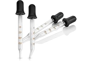 MEDCA Cuentagotas de vidrio calibrado para aceites esenciales, con punta recta y doblada (4 unidades)