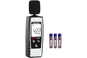 XRCLIF Digital Sound Level Meter Hand-held Sound dB Meter with Programmable Alarm Value Function, 30-130dB(A) Decibel Sound Noise Meter Tester Measurement with LCD Dispaly, Max/Min/Hold Function Gray