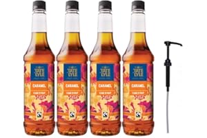 TATE & LYLE'S Tate & Lyle Caramel Coffee Syrup 750ml Fairtrade (4 Bottles, With Pump)