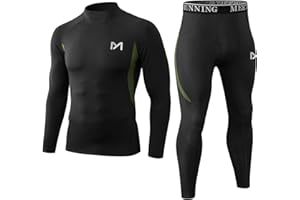 MEETYOO sous-vêtements Thermiques Homme à Manches Longues Ensemble Haut et Bas pour Hiver, Respirant et Anti-Humidité - pour Sports d'Extérieur, Chasse, Ski