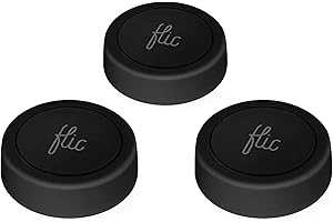 Pulsante Flic Nero – Confezione da 3: Controlla luci, musica e altro con pressione, doppia pressione, mantenimento. Compatibile con Alexa, HomeKit, Matter. Configurazione via app, Bluetooth/Wi-Fi.