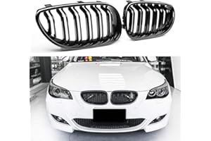 YIUBCZOQI E60 Parrilla Delantera para BMW Serie 5 E60 E61 Rejilla Negra Serie 5 E61 Doble Rejilla De Riñón 2003-2010