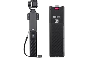 DFCINE Impugnatura con Batteria per Osmo Pocket 3, Power Bank da 5000mAh con Ricarica Rapida, Uscita 22,5W, Doppie Porte USB-C, Alluminio + Fibra di Carbonio, Supporto Treppiede 1/4" Incluso（PBH-3PRO）