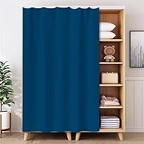 Schrankvorhang Einfarbig: Staubschutz & Sichtschutz Für Regale & Schränke, Waschbar Mit Klebe-Schiene