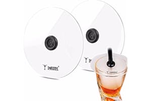 TMKEFFC Smoking Gun Cup Covers Pack of 2, Lids for Cocktail Drinks Handy Smoke Infuser Accessories, for Wine-Cups Goblet Glasses Tumblers Mugs Bowls Diameter Below 4.7"