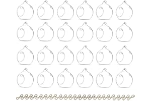 Sziqiqi 24Pcs 80MM Hanging Tealight Holder Glass Globes Terrarium Wedding Candle Holder Candlestick, 20Pcs + 4Pcs