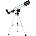 Shuiyuan Astronomical Telescope Compact Portable Telescope of 90X Magnification with Adjustable Tripod for Kids Beginners