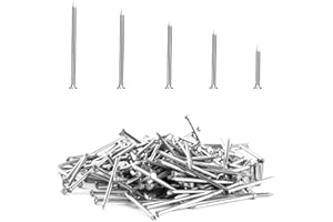 WANGZHENXI Surtido de 300 clavos de acero, juego de clavos para paneles de yeso y pino, clavos de hormigón galvanizados para colgar cuadros y carpintería, juego de 5 tamaños
