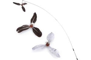 cobee Zabawka ścienna z piórem Cat Feather Pióro Zabawka zastępcza Pióro Zamiennik Pióro Interaktywna Zabawka Kot Chaser Zabawka Do uzupełniania Ścian Załączniki dla kociąt (czarny + szary)