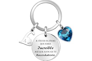ANGELRA Regalo Llavero inspirador, Llavero colgante de plata A-Z 26 letras iniciales A Veces Olvidas Que Eres Increíble, así Que Este Es Tu Recordatorio Para Hija Hermana Amigos Madre