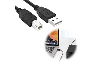 Greacesrio Câble MIDI B pour Instruments, Câble A vers USB B Compatible avec Piano, Clavier Midi, Contrôleur Midi, Interface Audio d'enregistrement, Microphone USB (1.8 M)