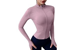 Rapbin Womens Long Sleeve Gym Tops Sports T-Shirt Ladies Fitness Workout Yoga Crop Tops Running Tee Shirts with Thumb Holes