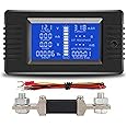 Jaexest 9 in 1 Battery Monitor Meter, 0-200V, 0-300A LCD Display Digital Current Voltage Multimeter Ammeter Voltmeter, Portable Car RV Solar Power Meter Multimeter with Shunt