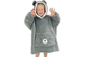 The Big Softy Kids Oversized Hoodie - Blanket Hoodie for Kids 4-10 yrs – Cute Animal Snuggle Hoodie Kids – Soft & Warm Oversized Blanket Hoodie Kids - Hooded Blanket Kids – Girls & Boys