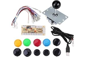 Zero Delay Game Diy Delar Kits 10 Knappar + Pc-Spel Svart Joystick + Usb-Kodare för Mame Pc