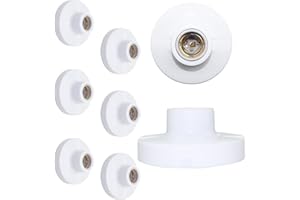 LAKONEI 8 Piezas Portalámpara Base,Pie de lámpara de cerámica,portalamparas e27 techo,casquillos para bombillas, adaptador E27 para sótano,Portalámpara Tornillo (Blanco)