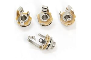 Ancable Lot de 4 prises d'entrée jack femelle 6,35 mm TS mono panneau avec rondelle et écrou à souder