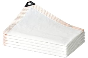 NOWORO 90% Malla Sombreadora, Red de Sombra Toldos Exterior, para Patio Terraza Camping Sombra Paño, Protección Rayos UV con Ojales 1x2m 2x3m 3x4m 4x4m 4x6m 6x7m Vela de Sombra (Color : Blanco, Size : 3mx6