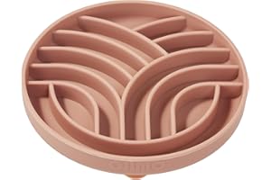OHMO Slow Feeder Dog Cat Bowl (Small, Tree of Life), Silicone Puppy Food Bowl with Anti-Slip Suction Cup Slow Down Small Dogs Eating Anti Choking, Coral