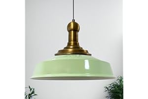 Bamyum Asletl-Longknob Lampadario a Sospensione Vintage Industriale - 40 cm Diametro, Menta Verde