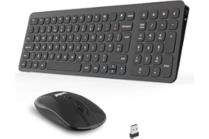 LeadsaiL Wireless Keyboard and Mouse Set, Wireless USB Mouse and Compact Computer Keyboards Combo, QWERTY UK Layout for HP/Lenovo Laptop and Mac