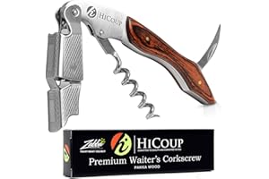 HICOUP KITCHENWARE Cavatappi di HiCoup - Cavatappi, apribottiglie e tagliacapsule professionale tutto in uno, in legno di Pakka naturale, la scelta preferita di sommelier, camerieri e baristi in tutto il mondo