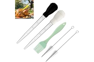 ACEWEN 5Pcs 11-Inch Turkey Baster with Silicone Bulb, Food Grade, Clear, Ideal for Roasting Juices and Butter Drippings,Brushes for Cooking Baking Barbecue