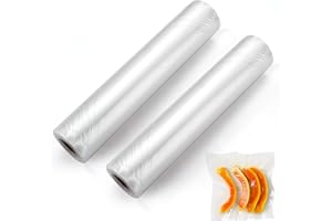 Potuem Vacuum Sealer Rolls, 28cm x 500cm Vacuum Food Sealer Bags for Vac Seal Storage and Sous Vide, Food Vacuum Bags, Pack of 2 Rolls